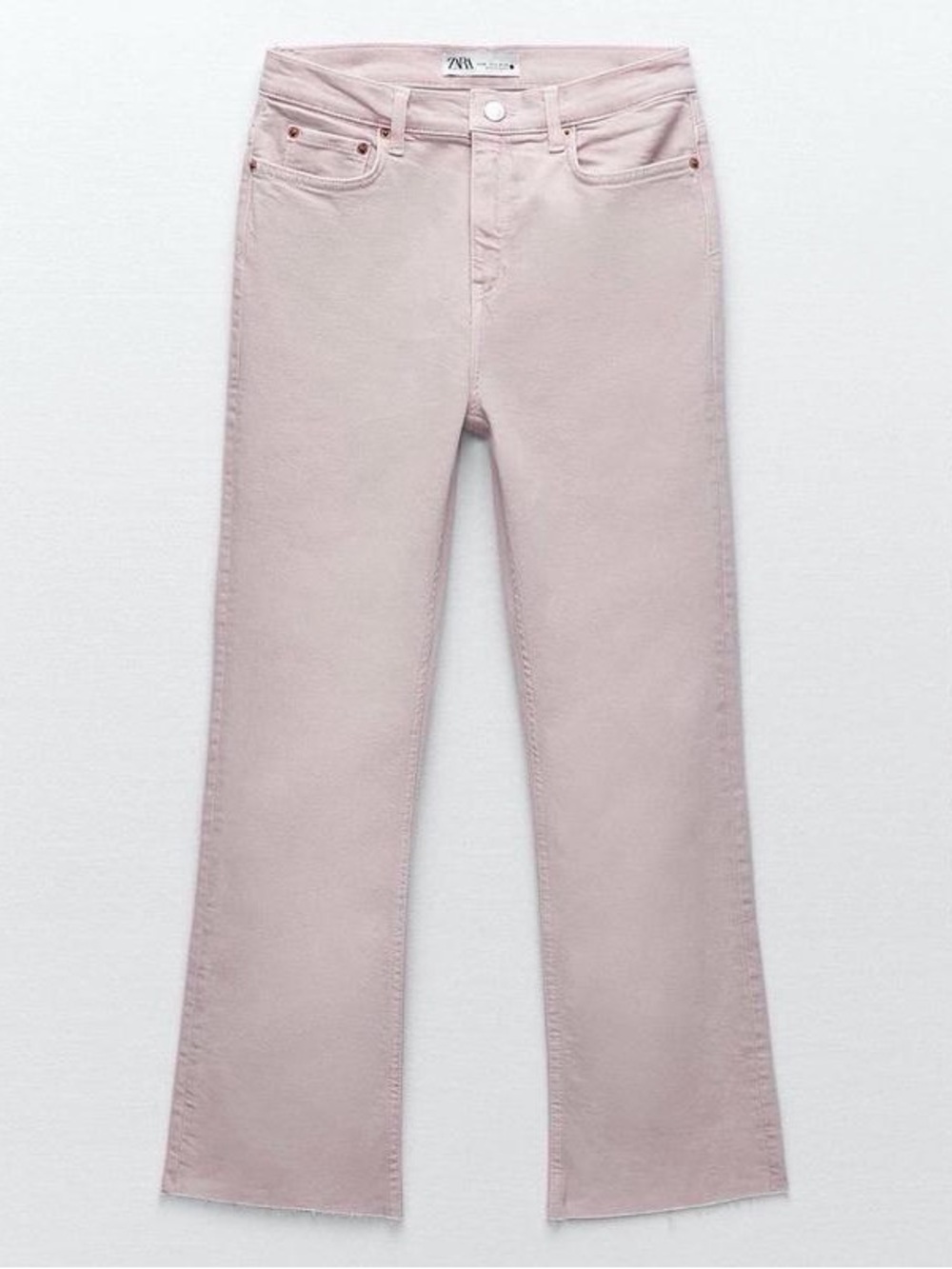 Zara The Bootcut Cropped Jeans Sandy Pink Size 2 NWT